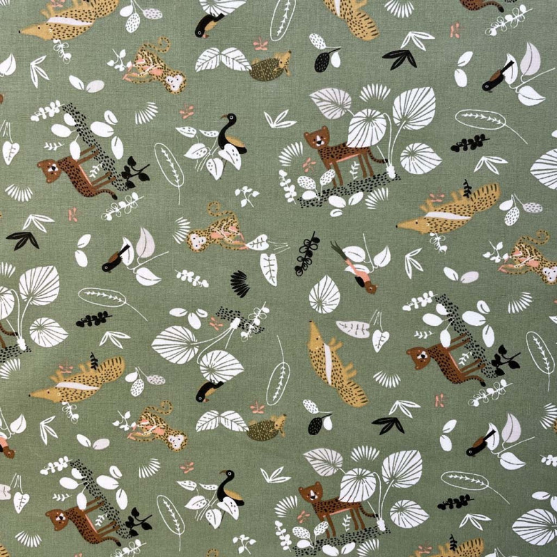 Printed Cotton SIGOLIN Rosemary / Camel